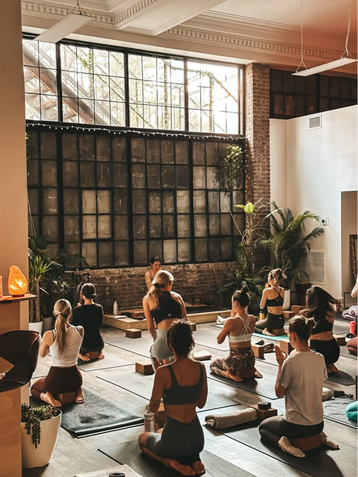 Yoga class in session at Kenta Yoga studio